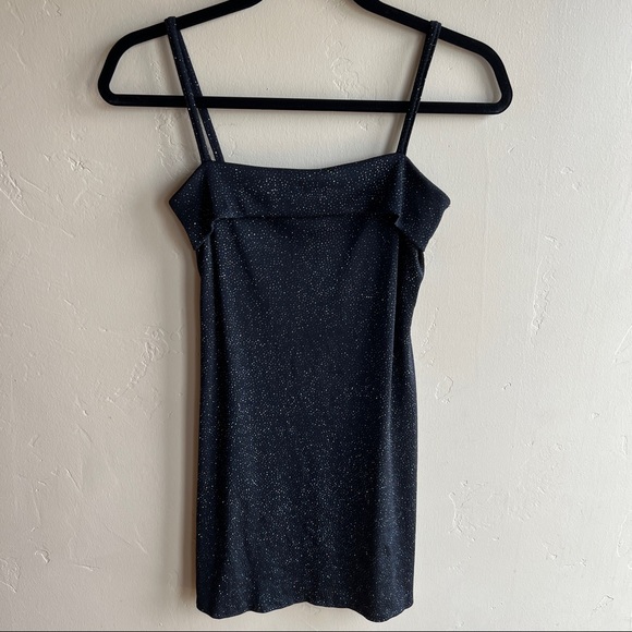 Black Sparkly Bodycon Mini Dress - Picture 5 of 10